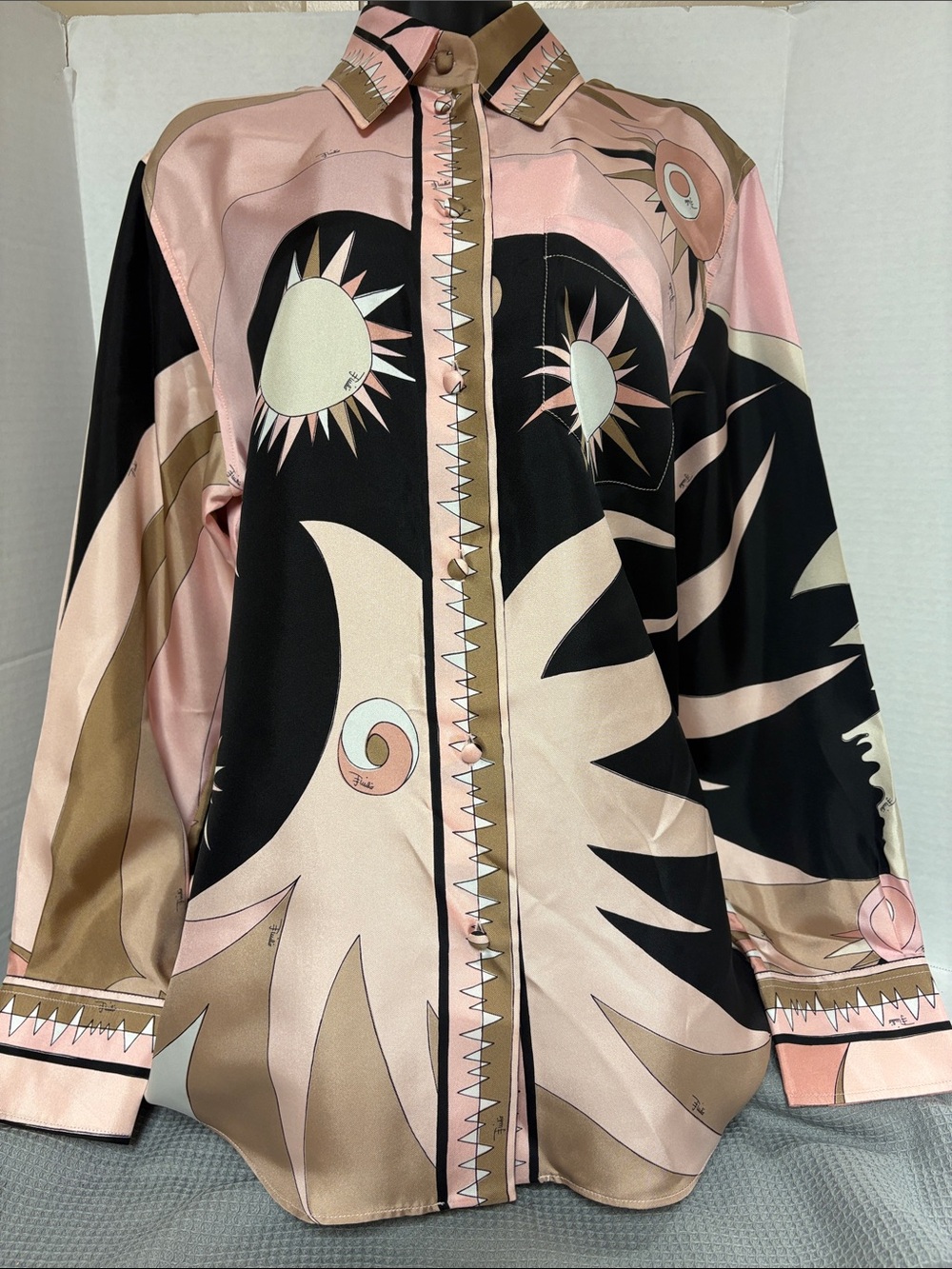 PUCCI Printed Silk Twill Button Front Shirt